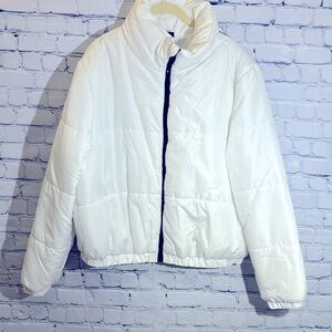Wild Fable Women's White Puffer Jacket (XL)